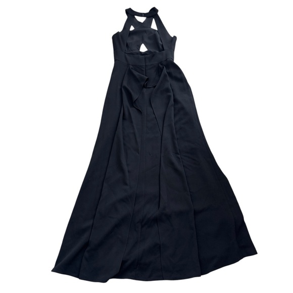 BCBG MAXAZRIA Black Bryleigh Halter Cutout Gown / Long Dress Size 10 - Picture 12 of 14
